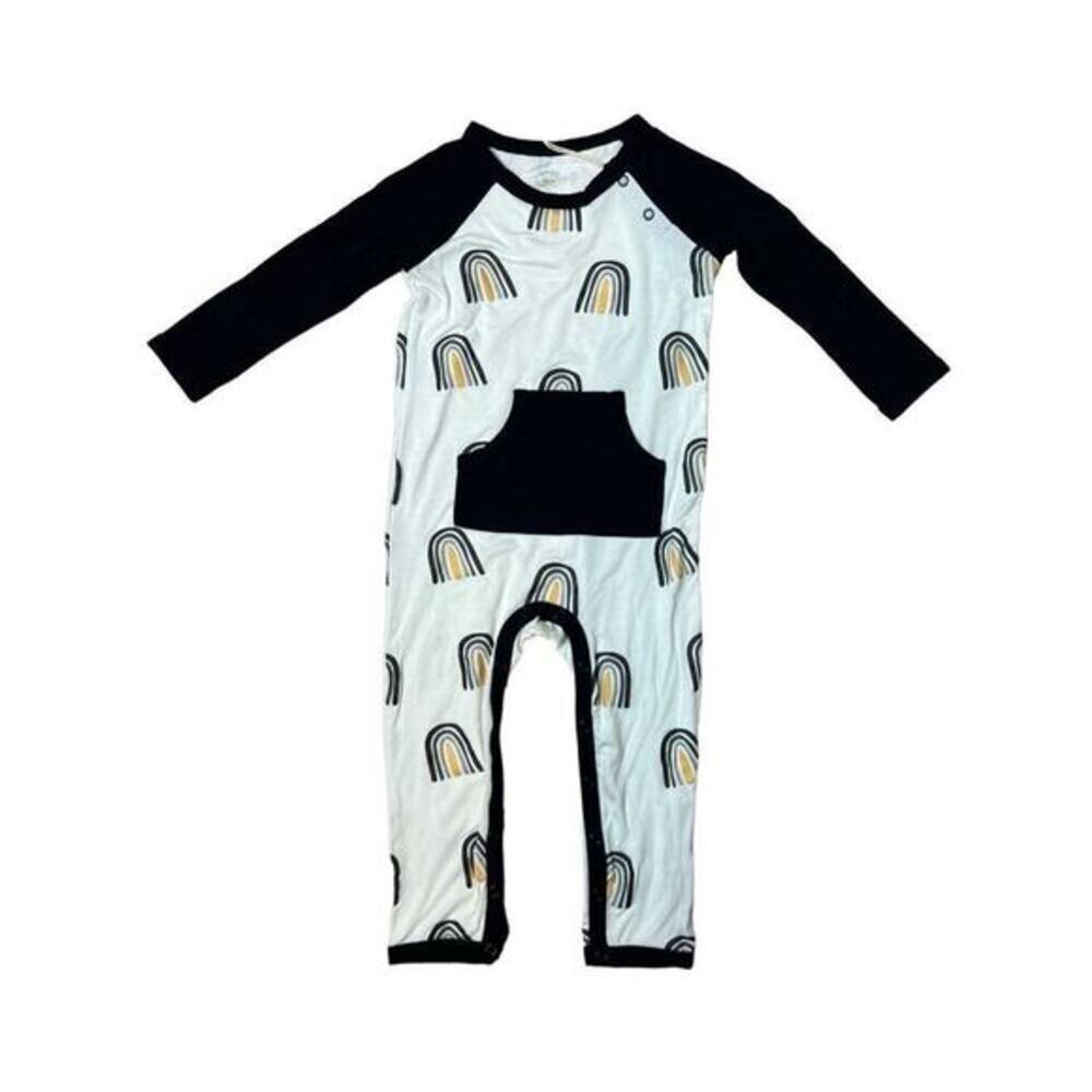 Kyte Baby‎ Bamboo Longall Rainbow Midnight Black Romper 18-24 months Toddler NWT